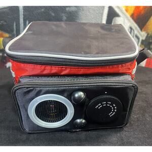 The Original Koozie Red & Black LUNCH BOX COOLER‎ With AM FM RADIO Musicooler